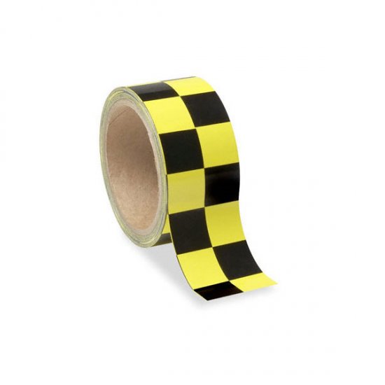 Low Vision Checkerboard Adhesive Tape: Yellow and Black - 2 Inch Wide