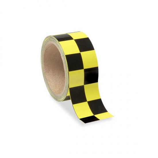 Low Vision Checkerboard Adhesive Tape: Yellow and Black - 2 Inch Wide - Click Image to Close