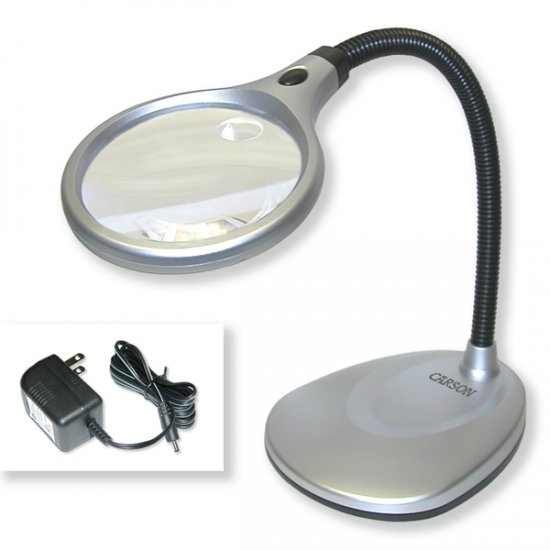 Carson 2X LED Lighted Flexible Gooseneck Stand Magnifier - Click Image to Close