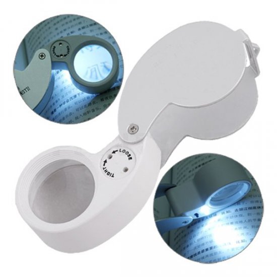 40X Loupe Magnifier with White LED - Click Image to Close