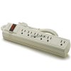 6 Outlet Power Strip 90 Joules Surge Protection - Plastic w/ 3FT Cord