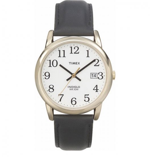 Timex Indiglo Watch Gold with Leather Band - Click Image to Close