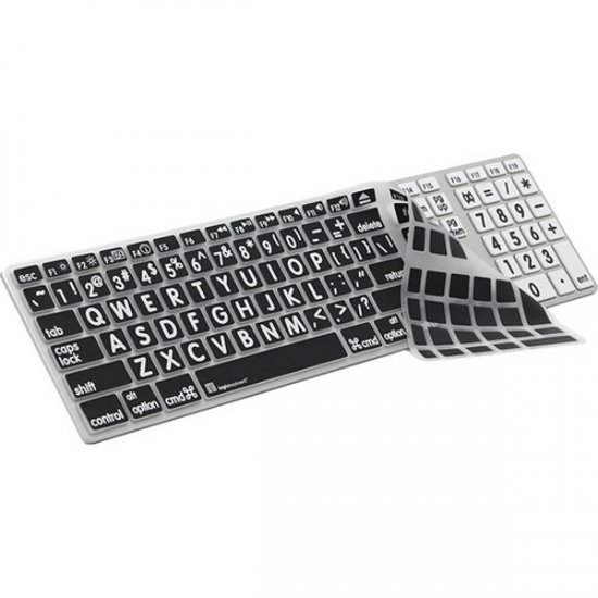 Apple Large Print Full Size Keyboard Cover - Black Keys with White Print