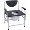 Bariatric Drop Arm Bedside Commode Seat - With Back