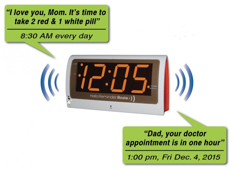 Reminder Rosie Talking Alarm Clock with Personalized Voice Reminders - Click Image to Close