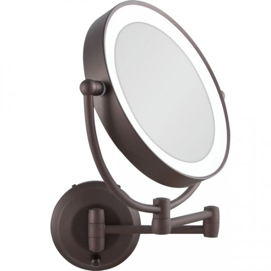 Zadro 1X-10X Cordless LED Lighted Wall Mount MakeUp Mirror - Click Image to Close