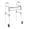 Two Button Folding Universal Walker with 5 Inch Wheels