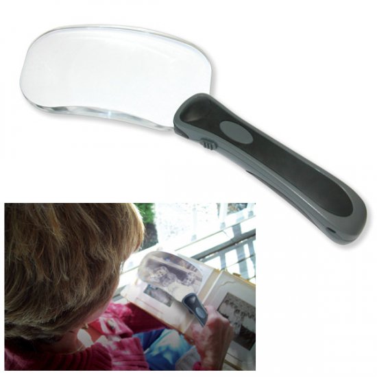 Carson 2X RimFree LED Lighted Handheld Magnifier - Click Image to Close