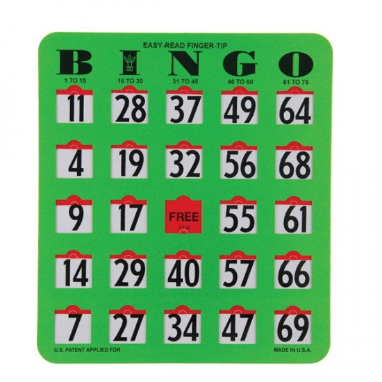 Easy Read Bingo Careds With Finger Tips, 20 Pack