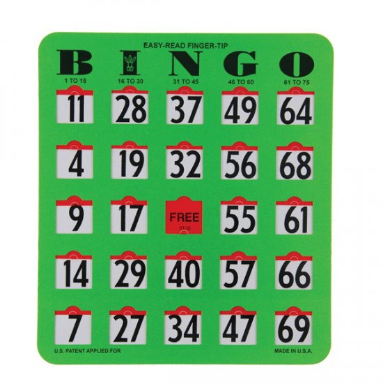 Easy Read Bingo Cards With Finger Tips, 1 Pack