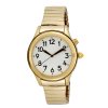 Man's Gold Tone Talking Watch White Face - Choice of Voice