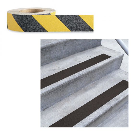 Low Vision Anti-Slip Adhesive Tape: Yellow and Black - 2 Inch Wide - Click Image to Close