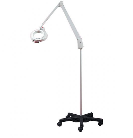 Dazor 1.75X / 3 Diopter LED Circline Mobile Floor Stand Magnifier (42") - Click Image to Close