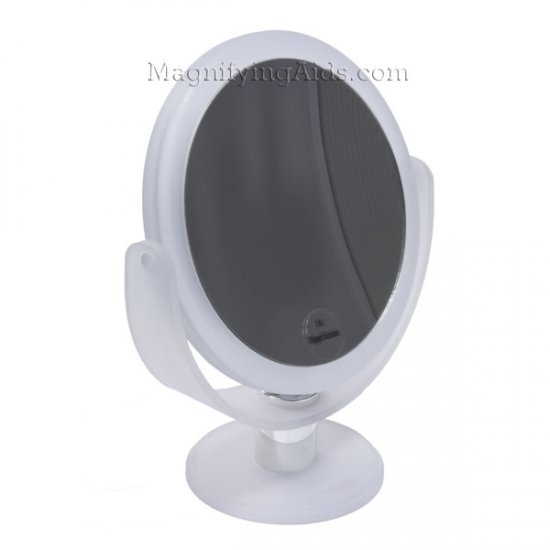 8X & 3X Double Vanity Frosted White Magnifying Mirror 8X & 3X Double Vanity Frosted White Magnifying Mirror
