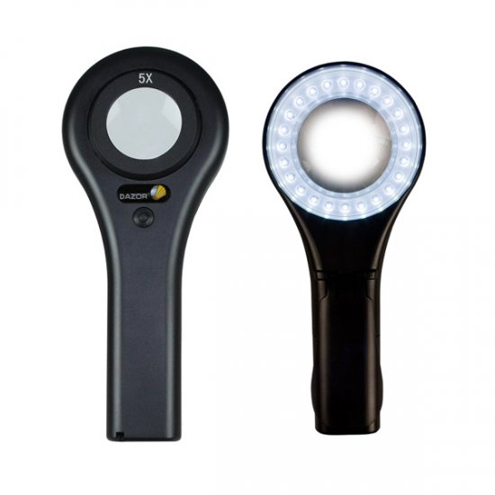 5X Dazor Handheld 24 White LED Lighted Magnifier