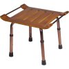 Adjustable Height Teak Bath Bench Stool