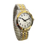 Men's Two Tone Talking Watch with White Face - Talking Man's Voice