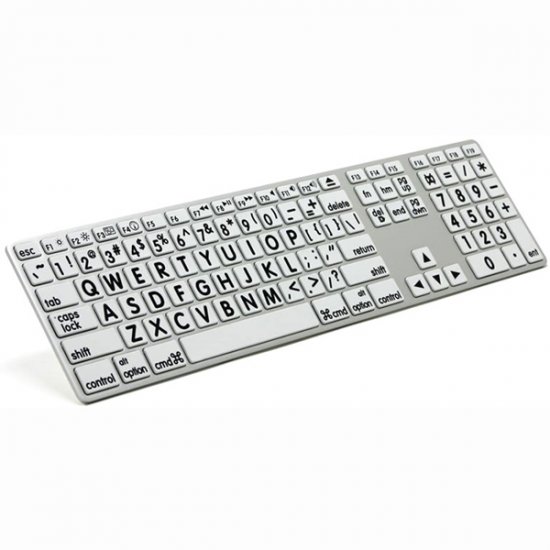 Apple Keyboard - Large Print White Keys with Black Print Apple Keyboard - Large Print White Keys with Black Print