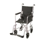Lightweight Transport Wheelchair - 19 Inch Silver