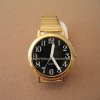 Unisex Low Vision Watch Gold Tone Black Face