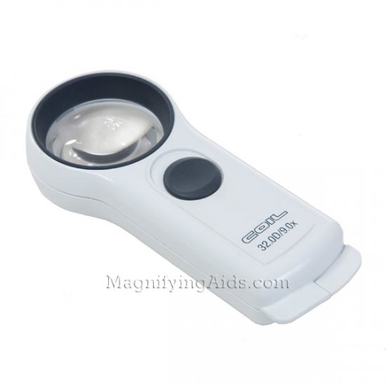 9X COIL Lighted Pocket Magnifier - 1.88 Inch Lens - Click Image to Close