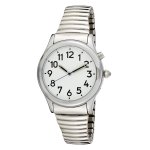 Ladies Silver Tone Talking Watch White Face - Choice of Voice