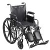 Chrome Sport Wheelchair - Fixed Arm and Swing Away Footrests 18 Inch