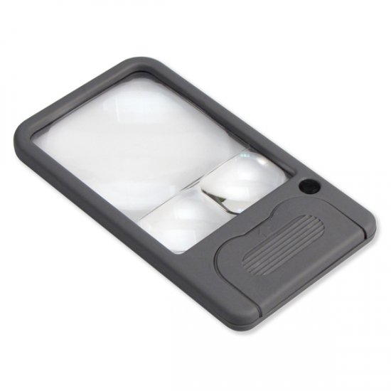 Carson LED Lighted Pocket Magnifier - 2.5X with 5X and 6X Insert Lens