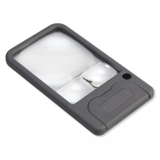 Carson LED Lighted Pocket Magnifier - 2.5X with 5X and 6X Insert Lens - Click Image to Close