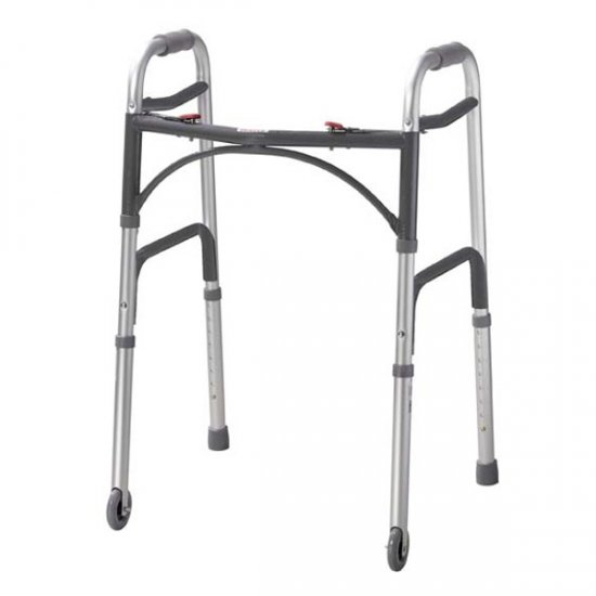 Deluxe Folding Walker with 5 Inch Wheels - Click Image to Close