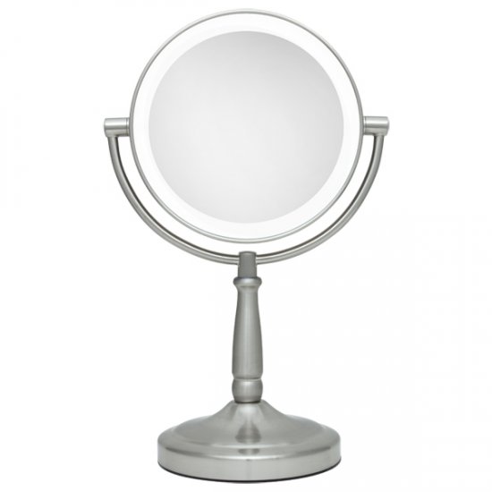 Zadro 5X / 1X Satin Nickel LED Lighted Vanity Mirror