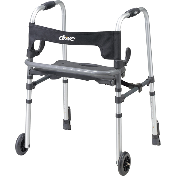 Clever Lite LS Rollator Walker with Seat and Push Down Brakes - Click Image to Close