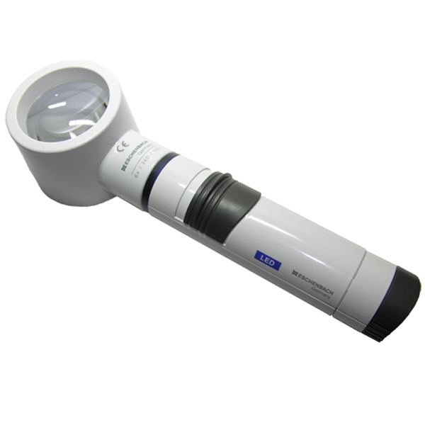 6X Eschenbach LED Illuminated Hand Held,Stand Magnifier - 2.2 Inch Lens - Click Image to Close