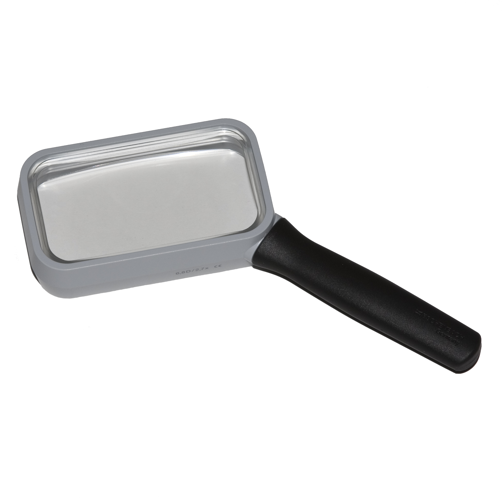 2.7X Eschenbach Rectangular Hand Magnifier - 3.5 x 2 Inch - Click Image to Close