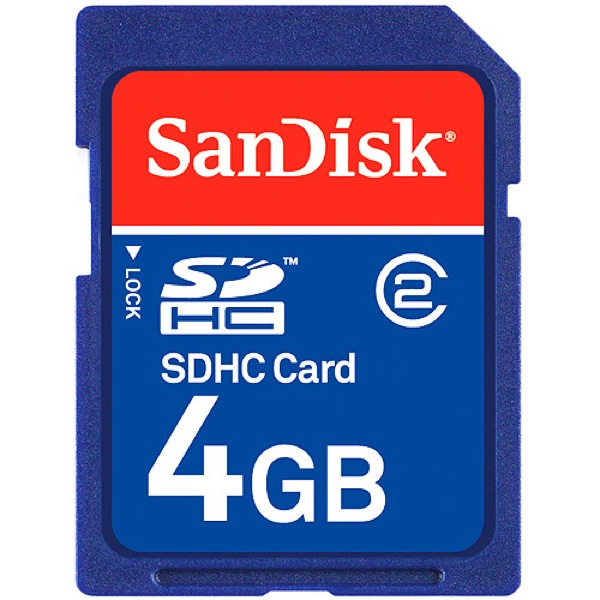 SanDisk 4GB SDHC Memory Card - Click Image to Close