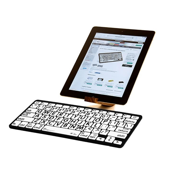 LargePrint Black on White - PC Bluetooth Mini Keyboard - Click Image to Close