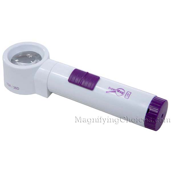 10X / 40D SuperMag LED Lighted Hand Held,Stand Magnifier - 1.4 Inch Lens - Click Image to Close